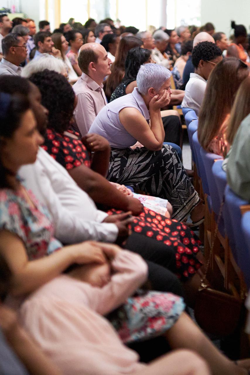 The Newbold Church congregation seated together during Sabbath worship